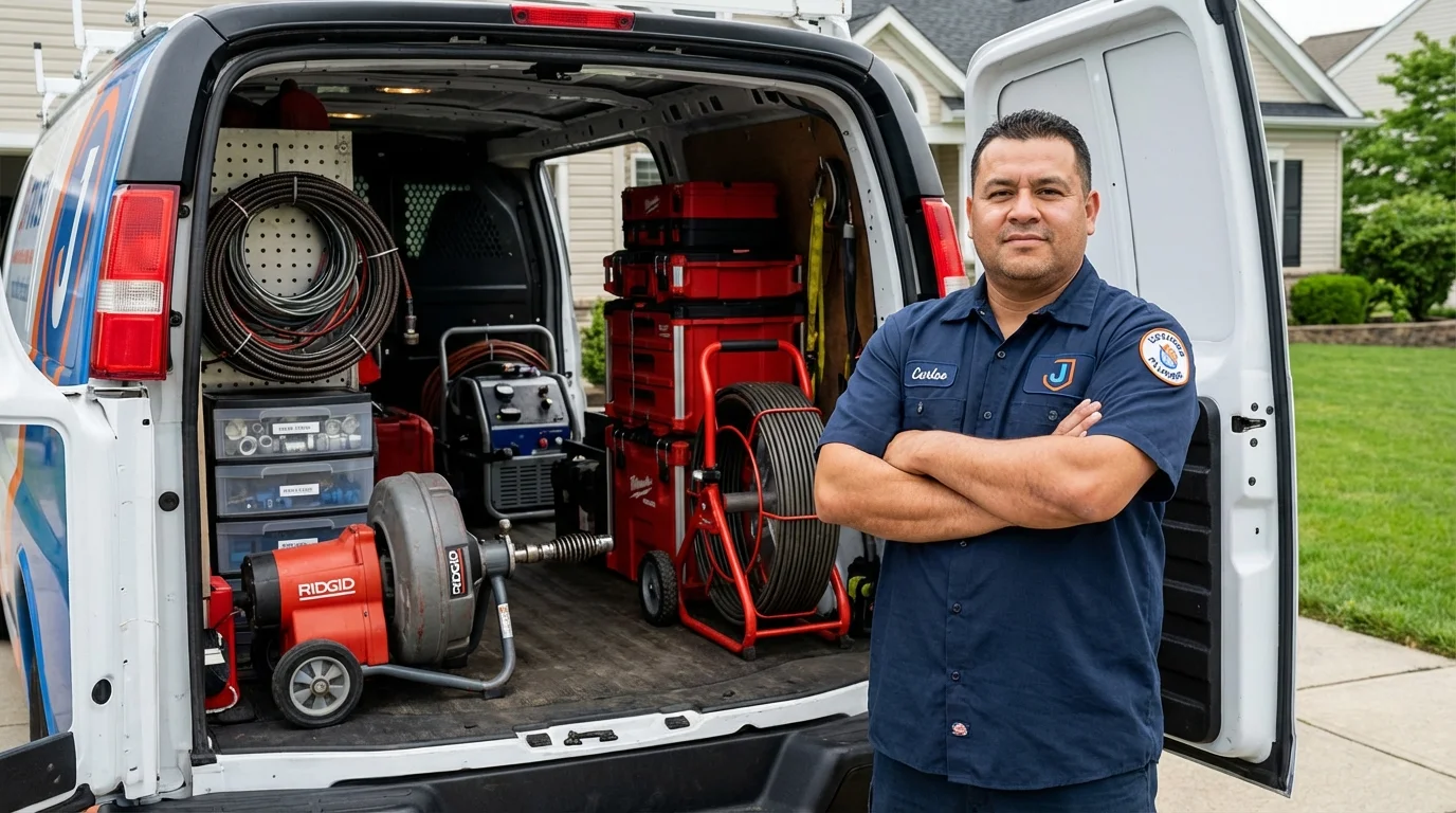 Professional drain cleaning equipment and Johns Plumbing LLC plumber in Piru