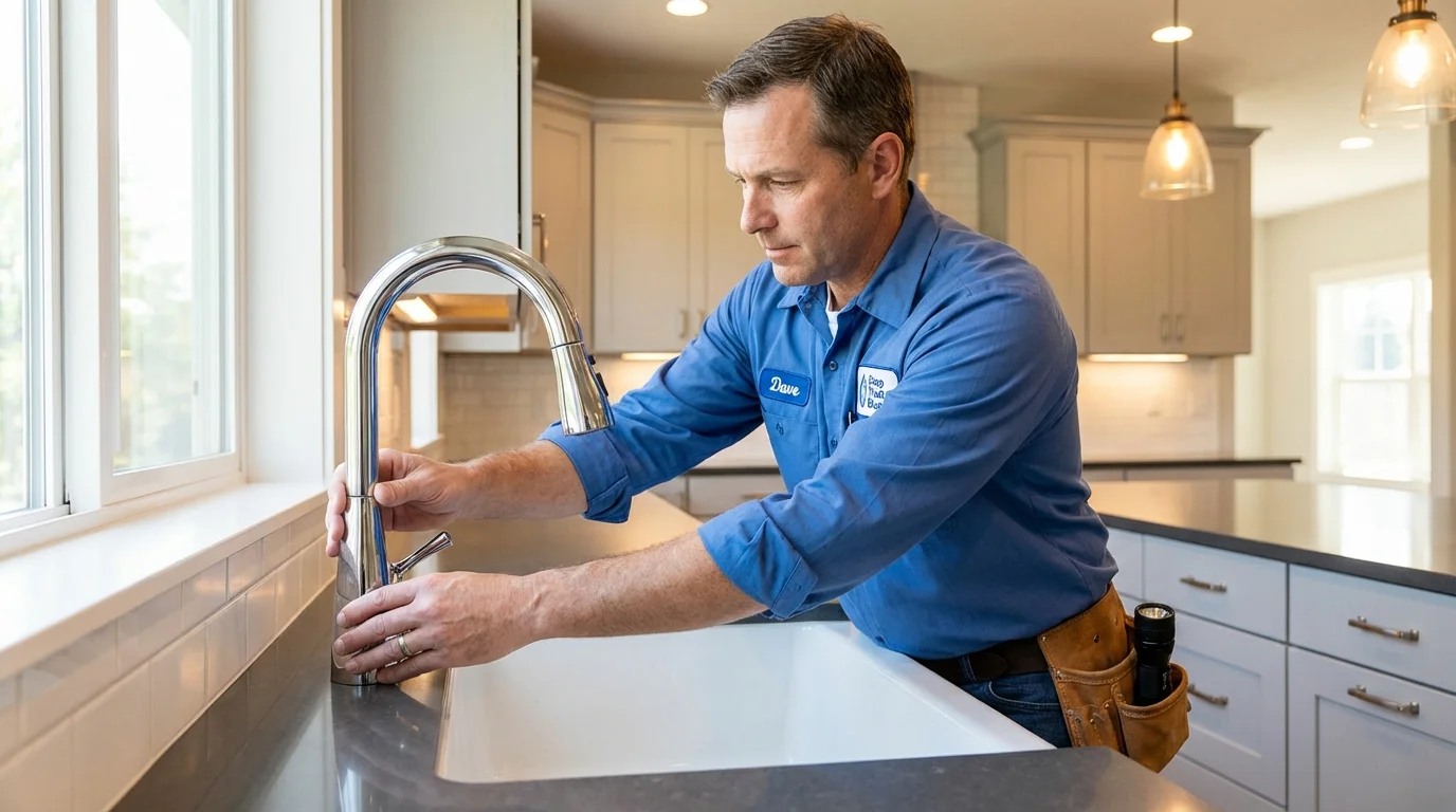 Kitchen faucet installation by Johns Plumbing LLC in Piru