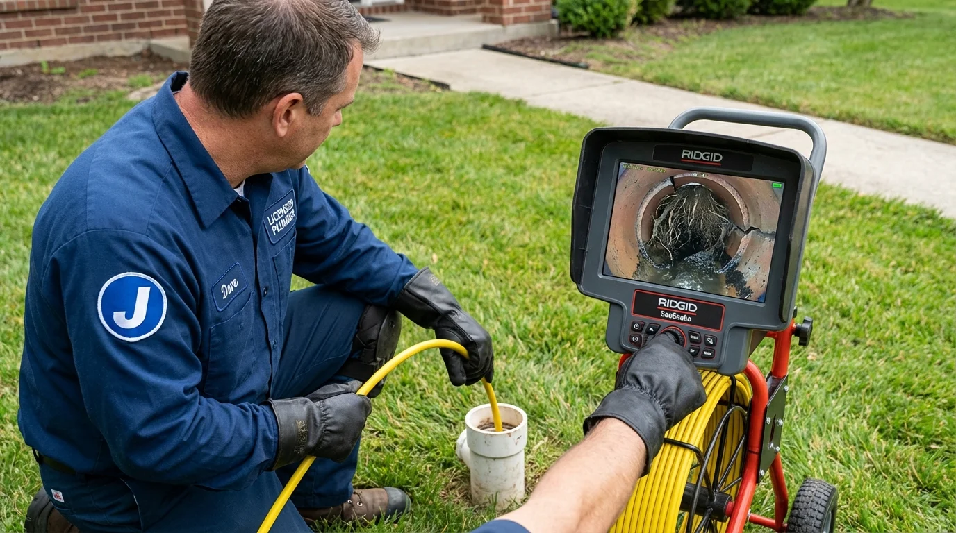 Sewer camera inspection being performed by Johns Plumbing LLC in Piru