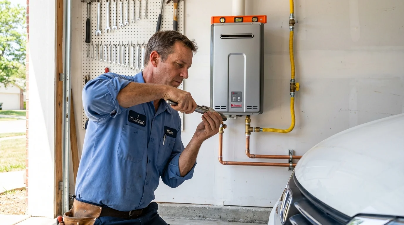Tankless water heater installation by a Johns Plumbing LLC plumber in Piru